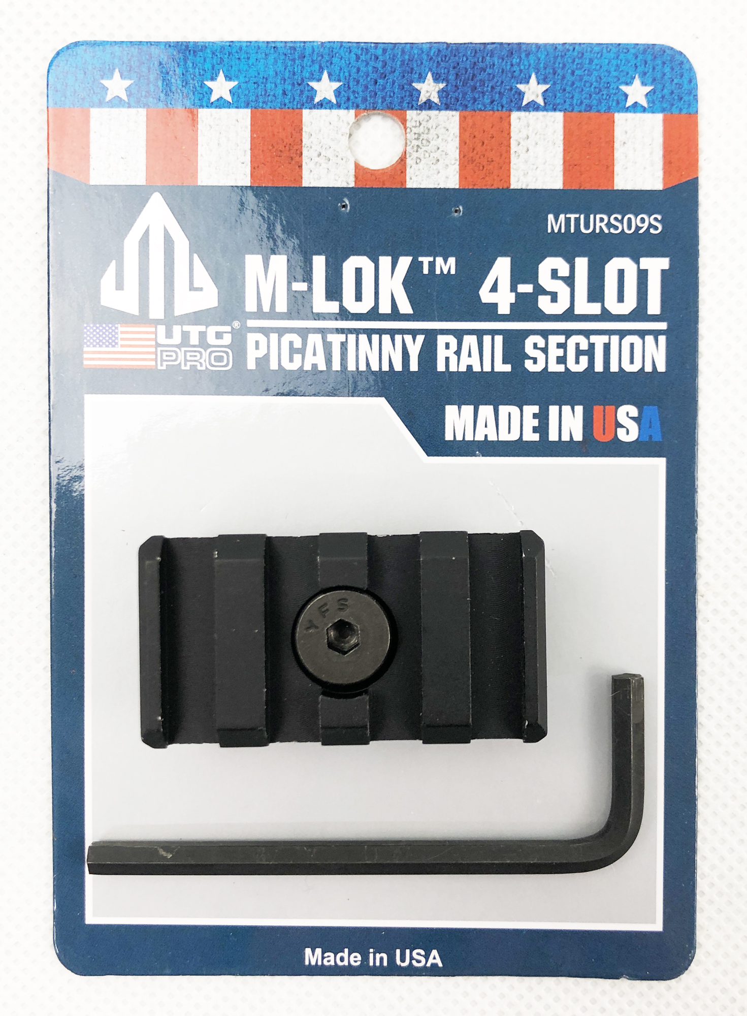 UTG PRO M-LOK(TM) 4-Slot Picatinny Rail Section, Black
